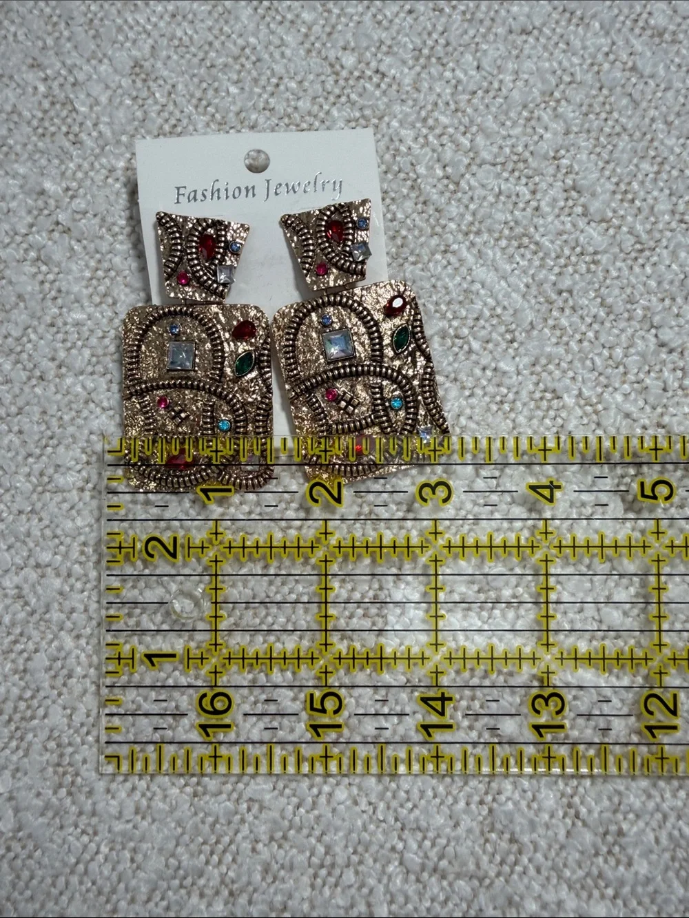 Fashion Jewelry Gold-Tone Multicolored Beaded Drop Earrings